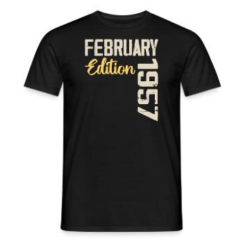 Février 1957 Anniversaire Février 1957 Rétro - T-shirt homme - noir - Devant - AI Model Male 178 light (178cm)