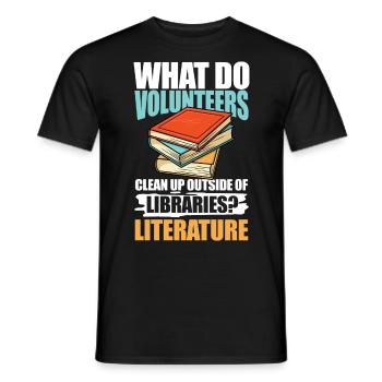 What Do Volunteers Libraries Literature - Männer T-Shirt - Schwarz - Vorne - AI Model Male 178 light (178cm)