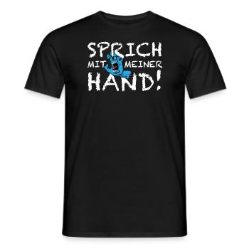 Sprich mit meiner Hand | lustige Sprüche - Männer T-Shirt - Schwarz - Vorne - AI Model Male 178 light (178cm)