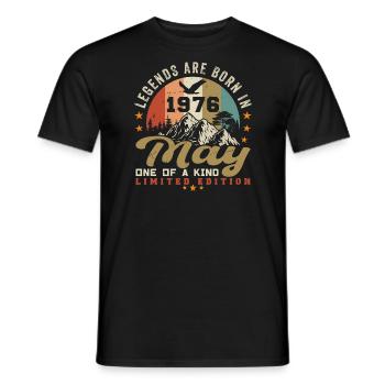 May 1976 Birthday Gift May 1976 - May 1976 - Men's T-Shirt - black - Front - AI Model Male 178 light (178cm)