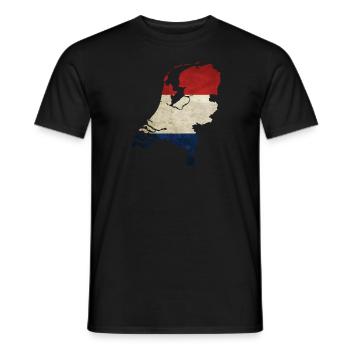 Netherlands - national border in national flag - Men's T-Shirt - black - Front - AI Model Male 178 light (178cm)