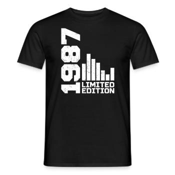Vintage 1987 Birthday Gift 1987 Year 1987 - Men's T-Shirt - black - Front - AI Model Male 178 light (178cm)