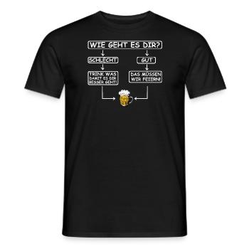 Wie geht es dir | Bier, feiern, grillen, Party - Männer T-Shirt - Schwarz - Vorne - AI Model Male 178 light (178cm)