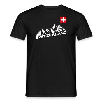 Switzerland | Switzerland, Souvenir, Fondue - Men's T-Shirt - black - Front - AI Model Male 178 light (178cm)
