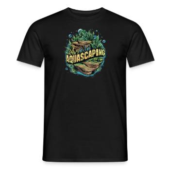 Aquascaping Enthusiast Colorful Nature Rocks Art - Men's T-Shirt - black - Front - AI Model Male 178 light (178cm)