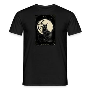 Mysteriöser Mond und schwarze Katze XVII - Männer T-Shirt - Schwarz - Vorne - AI Model Male 178 light (178cm)