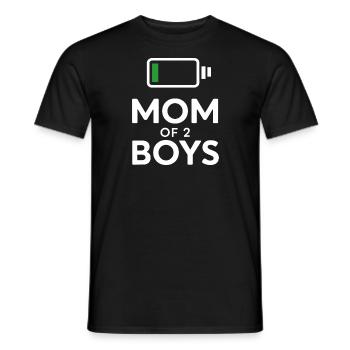 Drôle batterie faible charge Maman de 2 garçons - T-shirt homme - noir - Devant - AI Model Male 178 light (178cm)