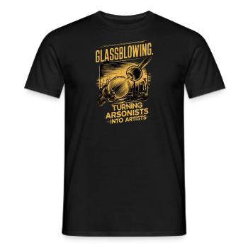 Le soufflage de verre : les pyromanes en artistes - T-shirt homme - noir - Devant - AI Model Male 178 light (178cm)