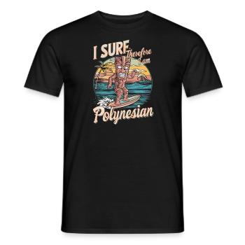 Inspiration Je surfe donc je suis polynésien - T-shirt homme - noir - Devant - AI Model Male 178 light (178cm)