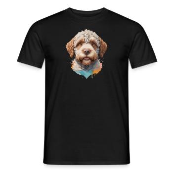 Lagotto romagnolo Hund Niedlich in buntem Design - Männer T-Shirt - Schwarz - Vorne - AI Model Male 178 light (178cm)