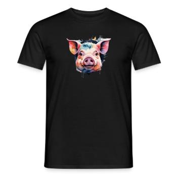 Pig Pig Cool Colored - Men's T-Shirt - black - Front - AI Model Male 178 light (178cm)
