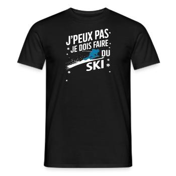 Ich kann nicht Ski fahren - Männer T-Shirt - Schwarz - Vorne - AI Model Male 178 light (178cm)