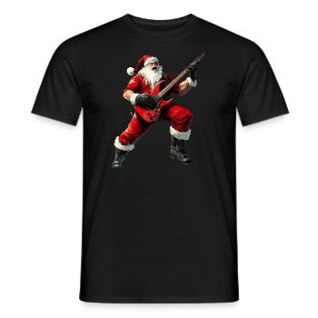 Guitarists Christmas - Men's T-Shirt - black - Front - AI Model Male 178 light (178cm)