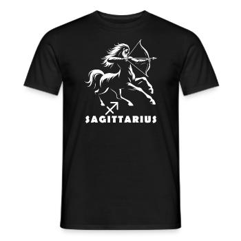 Powerful Sagittarius: Centaur and zodiac sign - Men's T-Shirt - black - Front - AI Model Male 178 light (178cm)