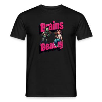 BrainsBeauty Zombie Human valentine Halloween gift - Men's T-Shirt - black - Front - AI Model Male 178 light (178cm)
