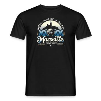 Marseille - Notre-Dame-Culture Méditerranéenne BB - T-shirt homme - noir - Devant - AI Model Male 178 light (178cm)