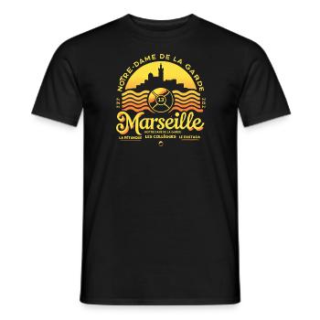 Marseille - Notre-Dame-Mediterrane Kultur J - Männer T-Shirt - Schwarz - Vorne - AI Model Male 178 light (178cm)