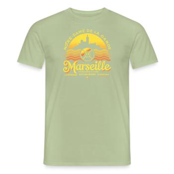 Marseille - Notre-Dame-Mediterranean Culture J - Men's T-Shirt - sage - Front - AI Model Male 178 light (178cm)