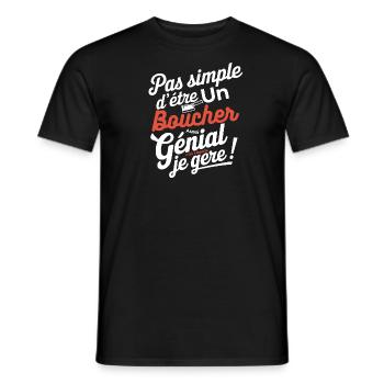 Metzger auch genial - Männer T-Shirt - Schwarz - Vorne - AI Model Male 178 light (178cm)