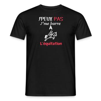 Fan d'Équitation – J'me barre à l'équitation - T-shirt homme - noir - Devant - AI Model Male 178 light (178cm)