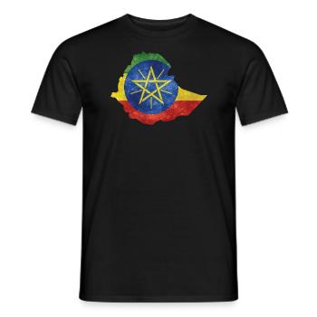 Ethiopia - National border in national flag - Men's T-Shirt - black - Front - AI Model Male 178 light (178cm)
