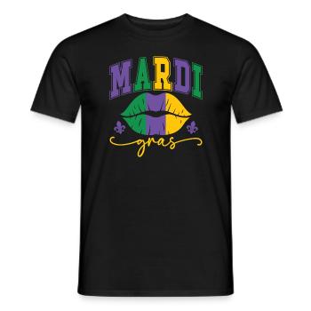 Mardi Gras Lips - Men's T-Shirt - black - Front - AI Model Male 178 light (178cm)