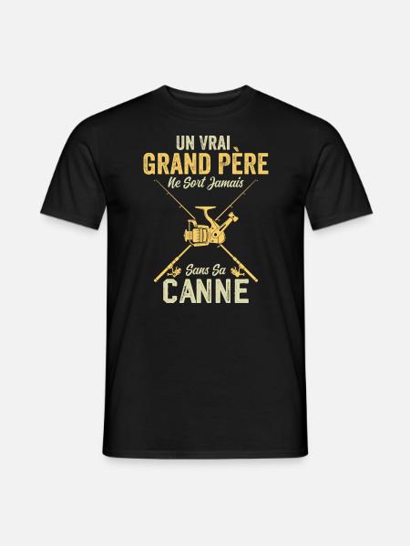 Ein echter Fischer-Großvater - Männer T-Shirt - Schwarz