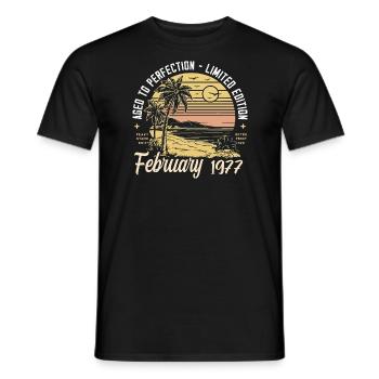 48.Geburtstag - Legende seit Februar 1977 - Männer T-Shirt - Schwarz - Vorne - AI Model Male 178 light (178cm)