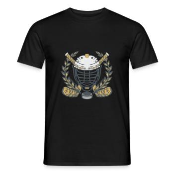 Ice hockey Player hockey winter sports gift - Men's T-Shirt - black - Front - AI Model Male 178 light (178cm)