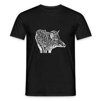 Wild boar Wild boar Pig Sow Pigs - Men's T-Shirt - black - Front - AI Model Male 178 light (178cm)