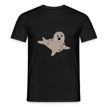Seehund Seehunde Robbe Robben Tiere - Männer T-Shirt - Schwarz - Vorne - AI Model Male 178 light (178cm)