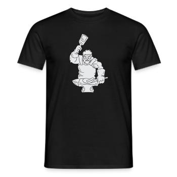 Forgeron avec enclume, marteau et pince - T-shirt homme - noir - Devant - AI Model Male 178 light (178cm)