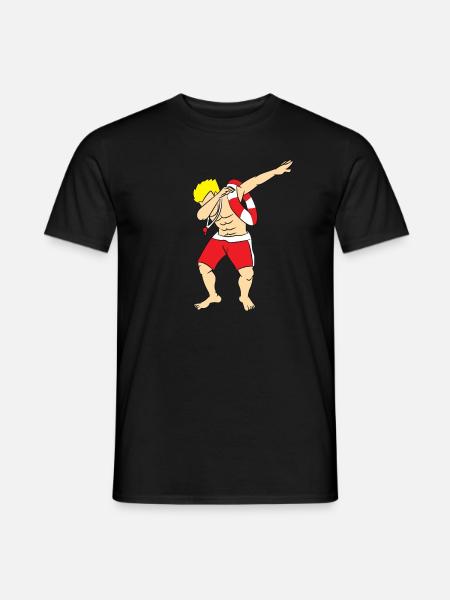 Dabbing Lifeguard, Bademeister, Rettungsschwimmer - Männer T-Shirt - Schwarz