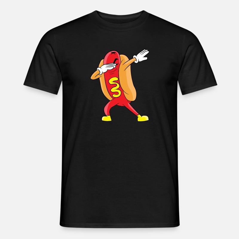 Dabbing Hot Dog - Männer T-Shirt - Schwarz