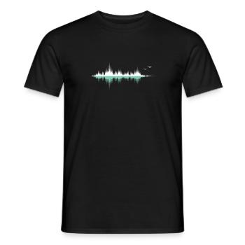 Musique onde audio / onde sonore / fréquence audio - T-shirt homme - noir - Devant - AI Model Male 178 light (178cm)