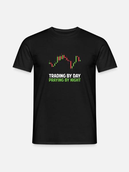 Bourse - Trading de jour priant de nuit - T-shirt homme - noir
