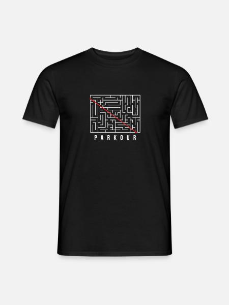 Parkour - Labyrinth lösen, roter Faden, Abkürzung - Männer T-Shirt - Schwarz