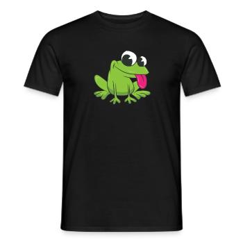 Frog - stick out its tongue - Men's T-Shirt - black - Front - AI Model Male 178 light (178cm)
