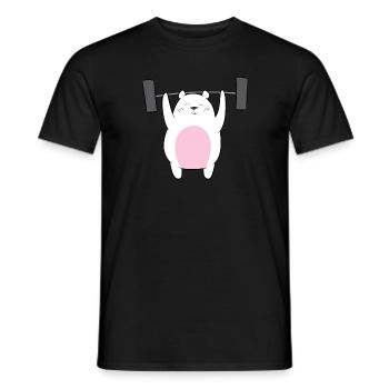 Gewichtheben - Eisbär hebt Gewichte - Männer T-Shirt - Schwarz - Vorne - AI Model Male 178 light (178cm)