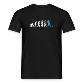 Angeln - Evolution des Menschen / Darwin / Blau - Männer T-Shirt - Schwarz - Vorne - AI Model Male 178 light (178cm)
