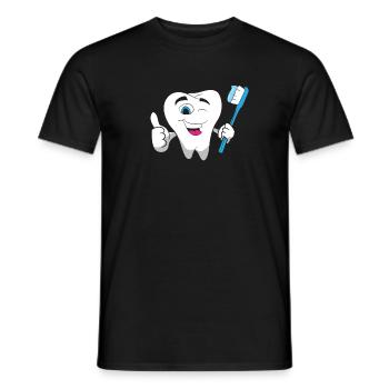 Dentiste - Dent radieuse avec une brosse à dents bleue - T-shirt homme - noir - Devant - AI Model Male 178 light (178cm)