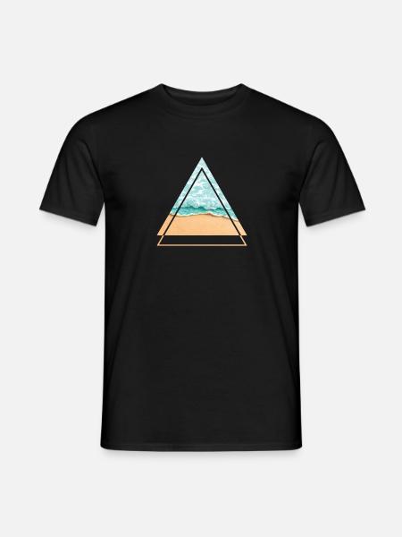 Ozean - türkises Wasser am Traumstrand, Dreieck - Männer T-Shirt - Schwarz