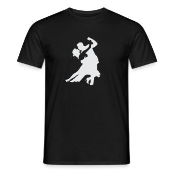 Salsa - silhouette d'un couple dansant - T-shirt homme - noir - Devant - AI Model Male 178 light (178cm)