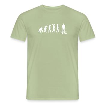 Taube - Evolution des Menschen / Darwin - Männer T-Shirt - Sage - Vorne - AI Model Male 178 light (178cm)