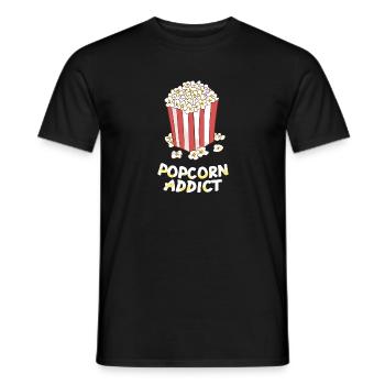 Popcorn - Popcorn addict / sac blanc rouge - T-shirt homme - noir - Devant - AI Model Male 178 light (178cm)