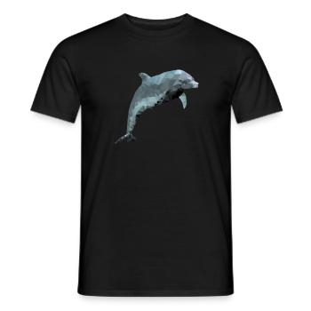 Dolphin - polygon / triangle - Men's T-Shirt - black - Front - AI Model Male 178 light (178cm)