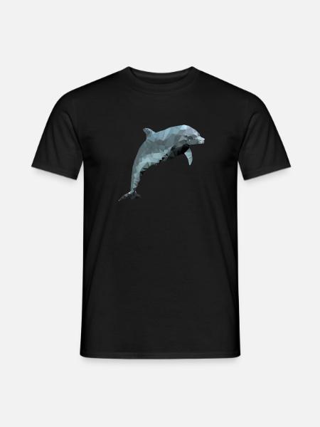 Dauphin - polygone / triangle - T-shirt homme - noir