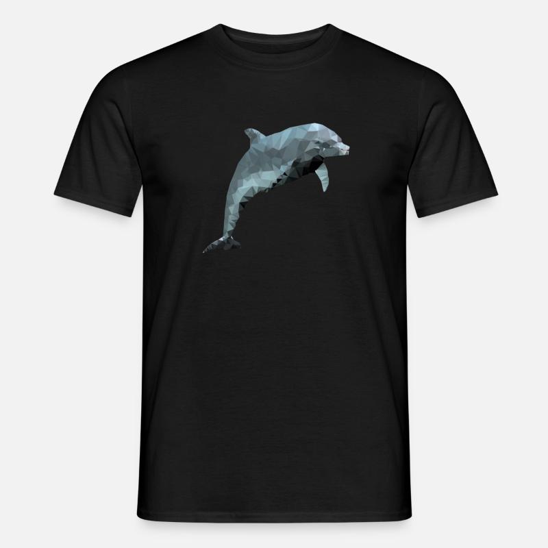 Delfin - Polygon / Dreieck - Männer T-Shirt - Schwarz