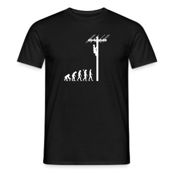 Elektriker / Mast - Evolution des Menschen /Darwin - Männer T-Shirt - Schwarz - Vorne - AI Model Male 178 light (178cm)