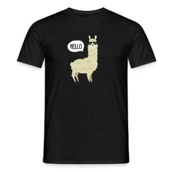 Lama - HELLO Lama avec lunettes de soleil - T-shirt homme - noir - Devant - AI Model Male 178 light (178cm)